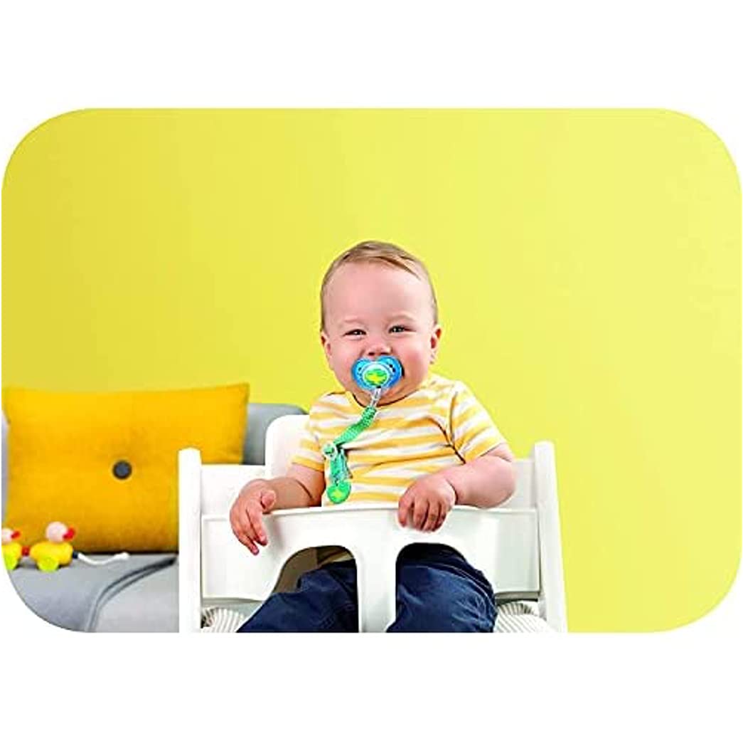 MAM Dummy Clip | 2 Pack | Baby Soother Clips Fit All MAM Soothers | Adjustable Length and Lightweight Design | Baby Accessories | Pink | Dummies Not Included