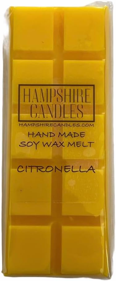 Citronella Wax Melts | Highly Scented | Soy Wax, Cruelty & Vegan Free | Handmade Snap Bar (2 Bars)