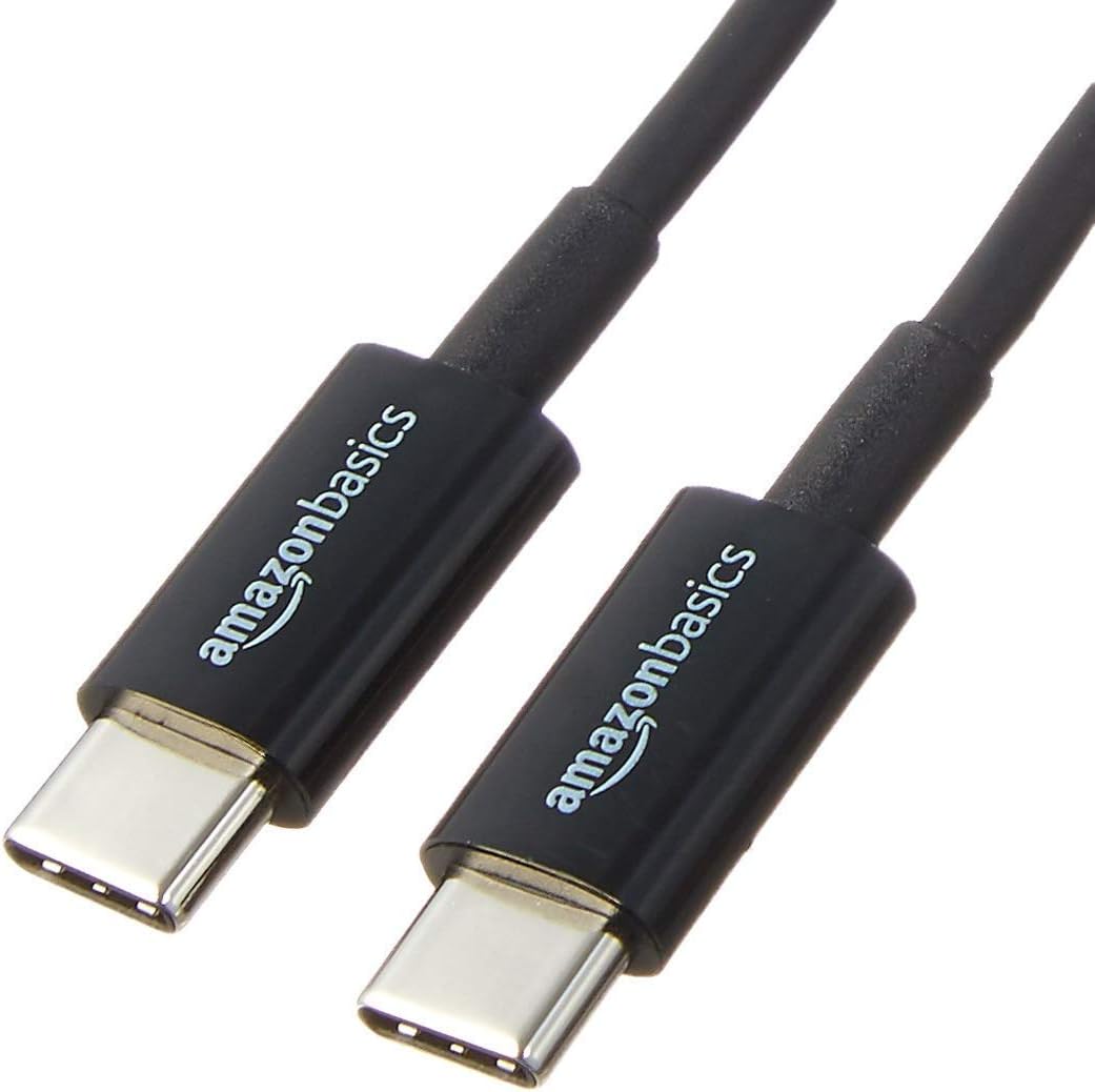Amazon Basics USB-C to USB-C 2.0 Fast Charger Cable, 480Mbps Speed, USB-IF Certified, for Apple iPhone 16/15, iPad, Samsung Galaxy, Tablets, Laptops, 0.9 m, Black