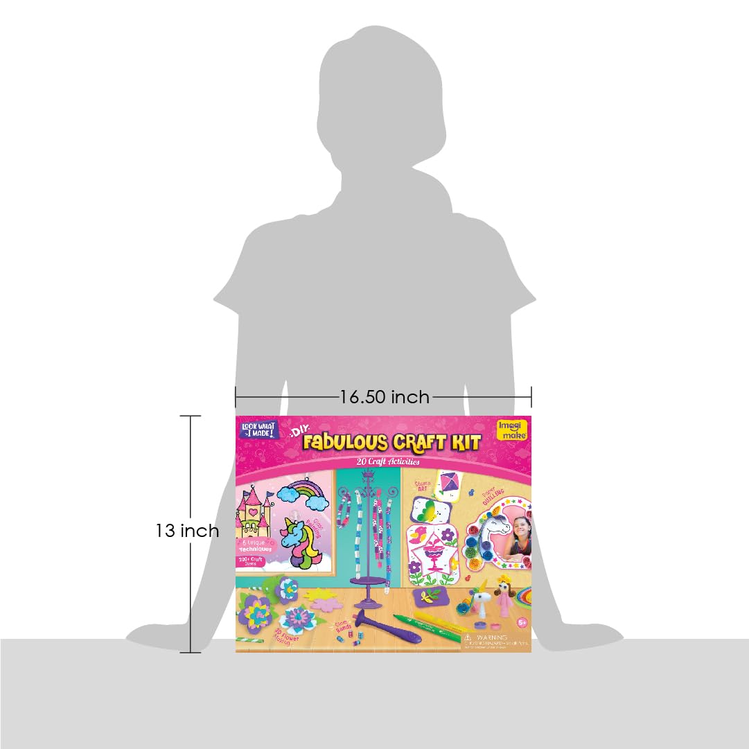 Imagimake Princess Craft Kit | 10 Mess-Free DIY Activities | Bracelet Making Kit, Unicorn Pouch, Butterfly Wands & More | Unicorn Gifts for Kids | Gifts for Girls & Boys 5,6,7,8,9,10,11,12 Years Old