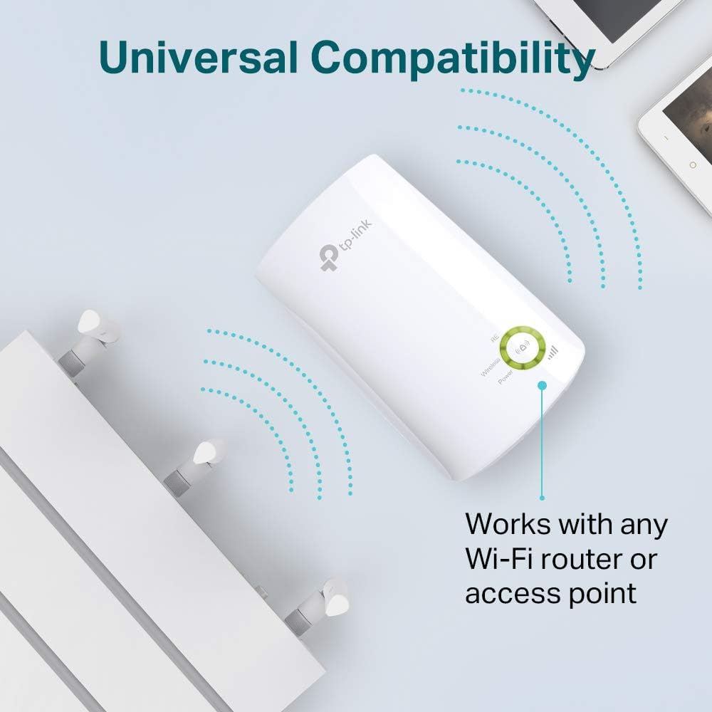 TP-Link 300 Mbps WiFi Extender, Smart Signal Indicator Light WiFi Booster, WiFi Range Extender Repeater, Internet Booster, Expand Wider WiFi Coverage, App Control Easy Plug-in, UK Plug (TL-WA854RE)