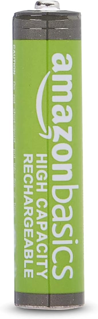 Amazon Basics 8-Pack Rechargeable AAA NiMH High-Capacity Batteries, 850 mAh, 1.2V, Recharge up to 500x Times, Pre-Charged