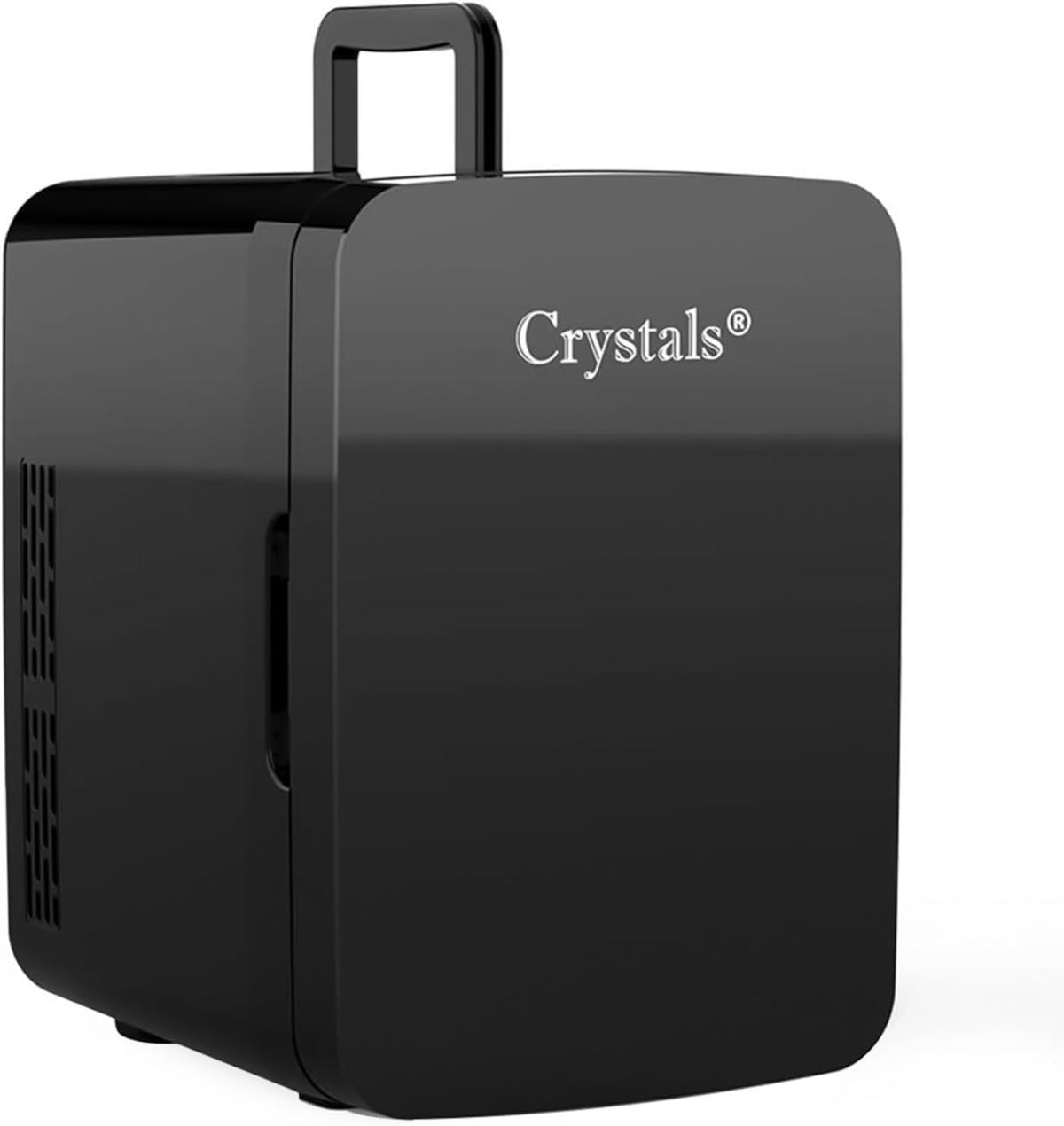 Crystals Mini Fridge, 10L Table Top Small Fridge Cooler & Warmer for Car Bedrooms Desk Office, 12V DC - 220 AC, Energy Efficient (Black)