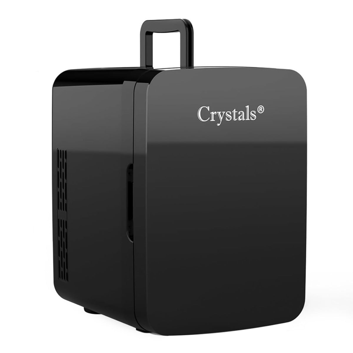 Crystals 4/10/15L Litre Mini Fridge, Table Top Small Fridge Cooler & Warmer for Car Bedrooms Desk Office, 12V DC - 220 AC, Mini Fridge for Bedrooms – Energy Efficient (Black, 4L Litre)