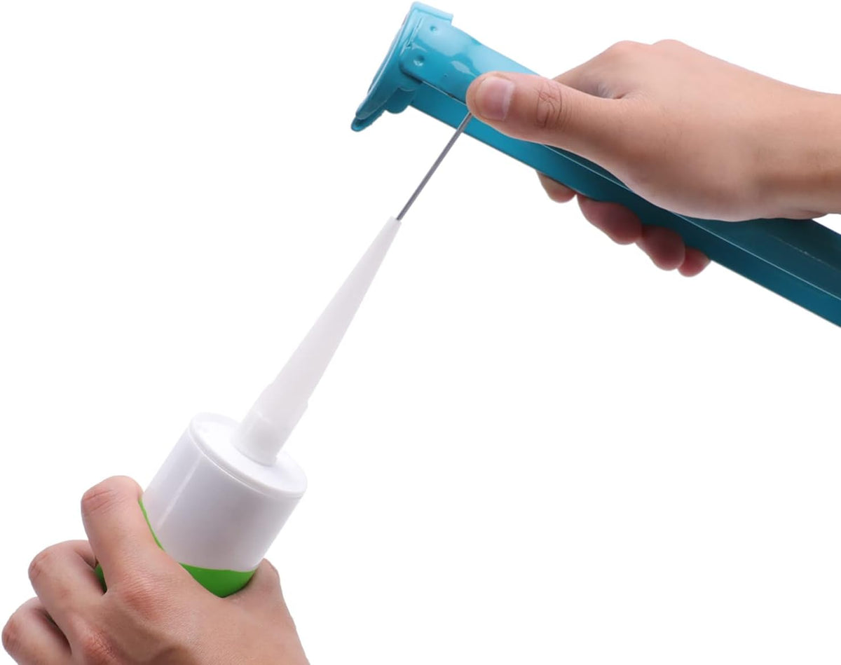 Amazon Basics Heavy Duty Sealant Caulking Gun - 310 ml (0.3 Litres) - 12:1 Thrust Ratio, Aluminium handle with plastic support grip, Blue/Grey