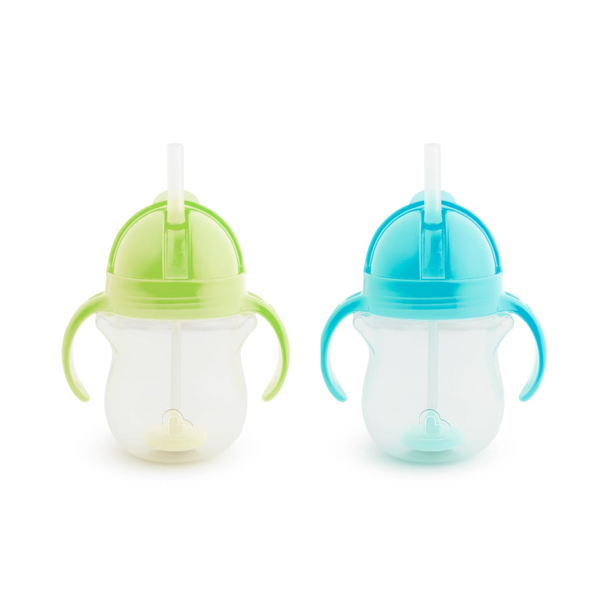 Munchkin Click Lock Tip & Sip Straw Cup Set| Baby & Toddler Sippy Cups with Straw| BPA Free Non Spill Cup| Dishwasher Safe Baby Straw Cup| Weighted Straw Childrens Cups| 7oz/207ml| 2 Pack| Pink/Purple