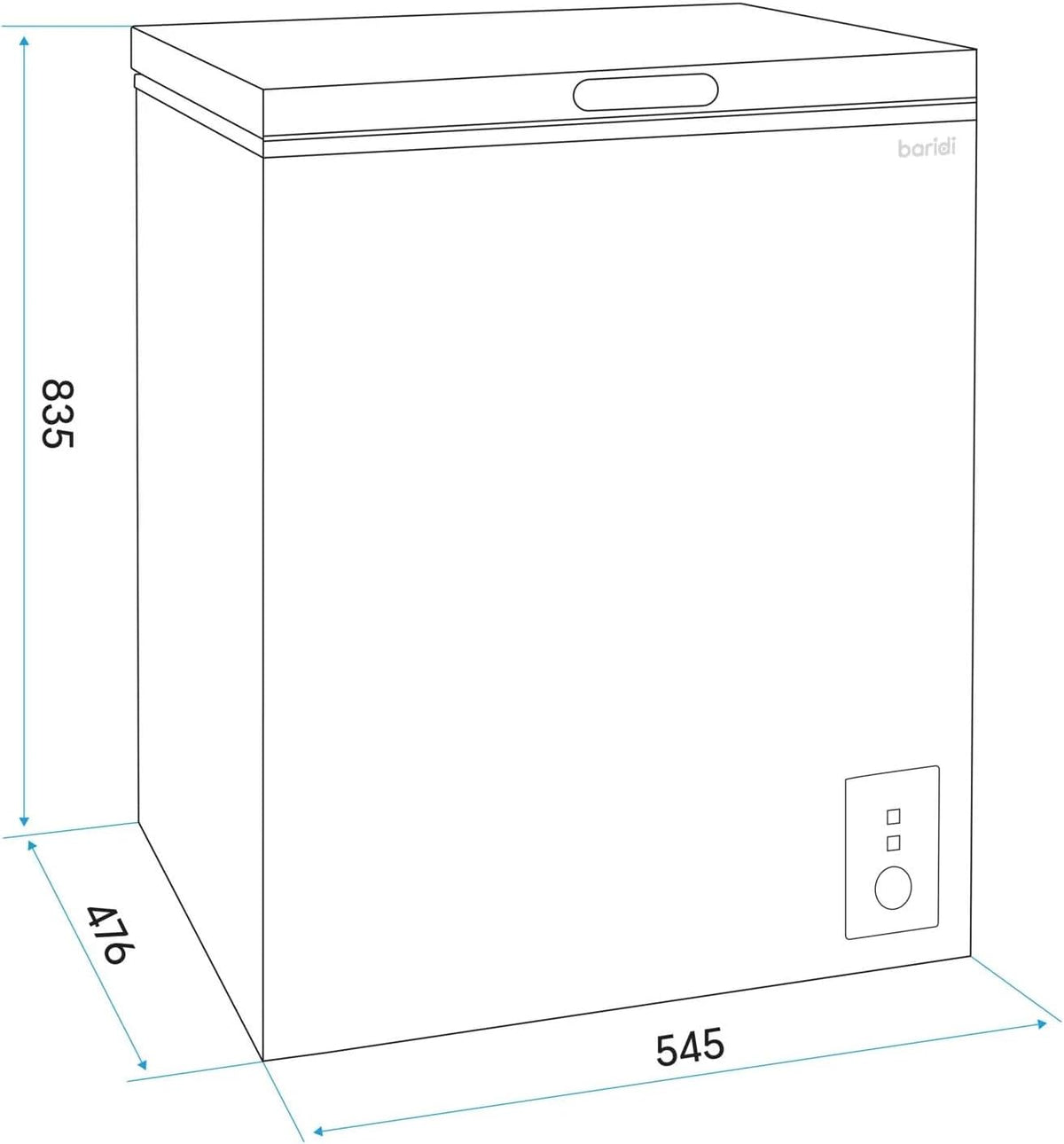 Baridi 299L Freestanding Chest Freezer with Adjustable Thermostat, Black - DH261