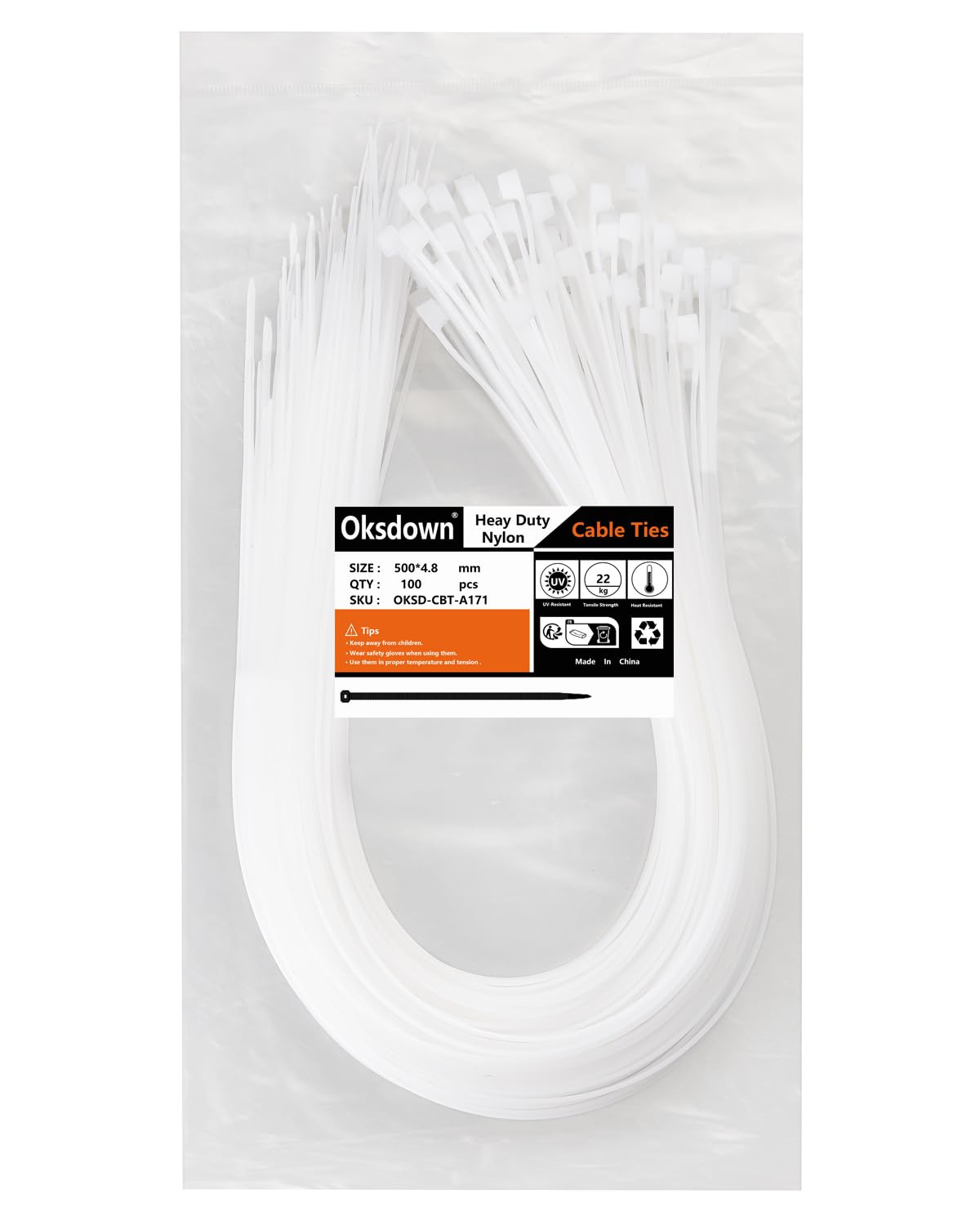 100 Pack Yellow Plastic Cable Ties 300mm×3.6mm Heavy Duty Strong Nylon Premium Self Locking 12 inch/30 cm Long Zip Tie Wraps