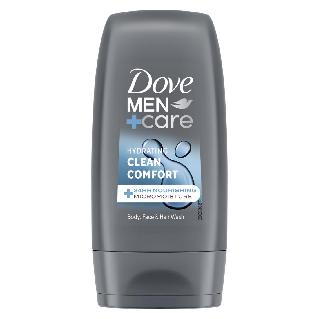 Dove Men+Care Hydrating Clean Comfort Men's 3-in-1 Hair, Face and Body Wash Body Cleanser Shower Gel with 24 hour nourishing MicroMoisture technology for relaxed and re-energised skin 250 ml