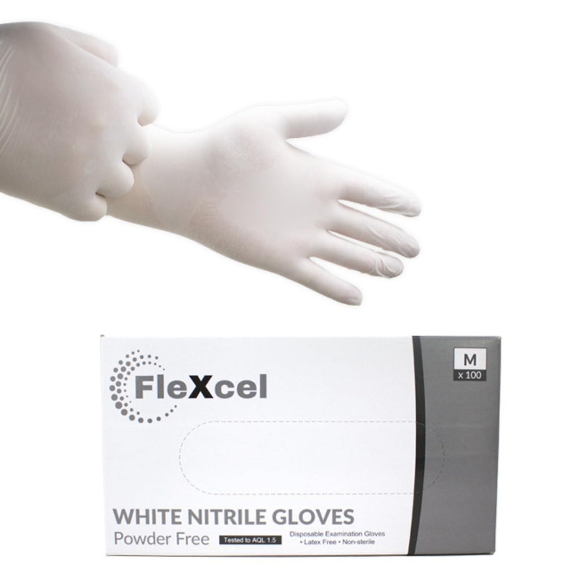 Powder Free Nitrile Gloves - Medical-Grade, Latex-Free, Food Safe (Box of 100)