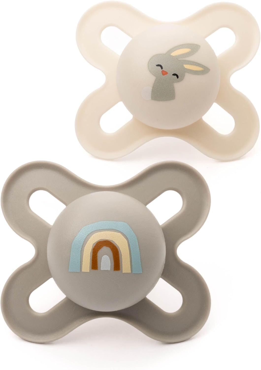 MAM Original Start Dummies, 0-2M, 2 Pack, Orthodontic Design, Cream/Yellow