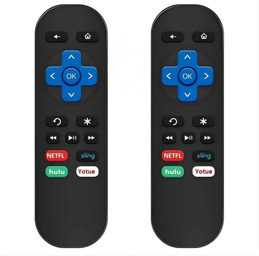Gvirtue 【Pack of 2】Replacement Remote Control Compatible with Roku Box Model: Roku 1, Roku 2(HD, XD, XS), Roku 3, Roku LT, HD, XD, XDS, Roku N1, Roku Express, Roku Express+