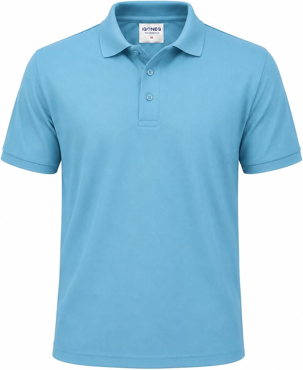 Mad Ink Men's Classic Polo Shirt, Short Sleeve Piqué Knit Collared Polo Top, Soft Breathable Comfortable Casual Shirt for Work, Office, Golf, Travel, Leisure & Everyday Wear