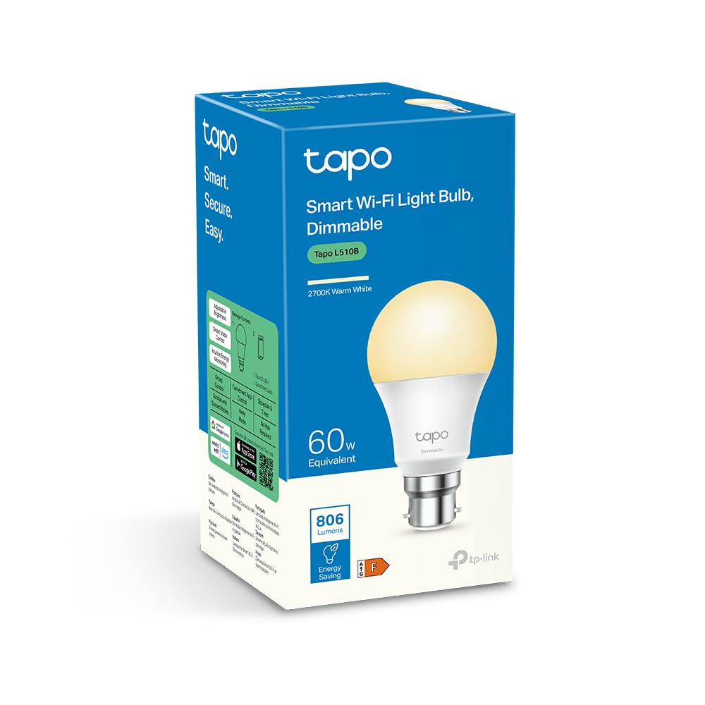 Tapo L530B(2-Pack) B22 Smart Bulb Multicolour Dimmable LED Light Bulb