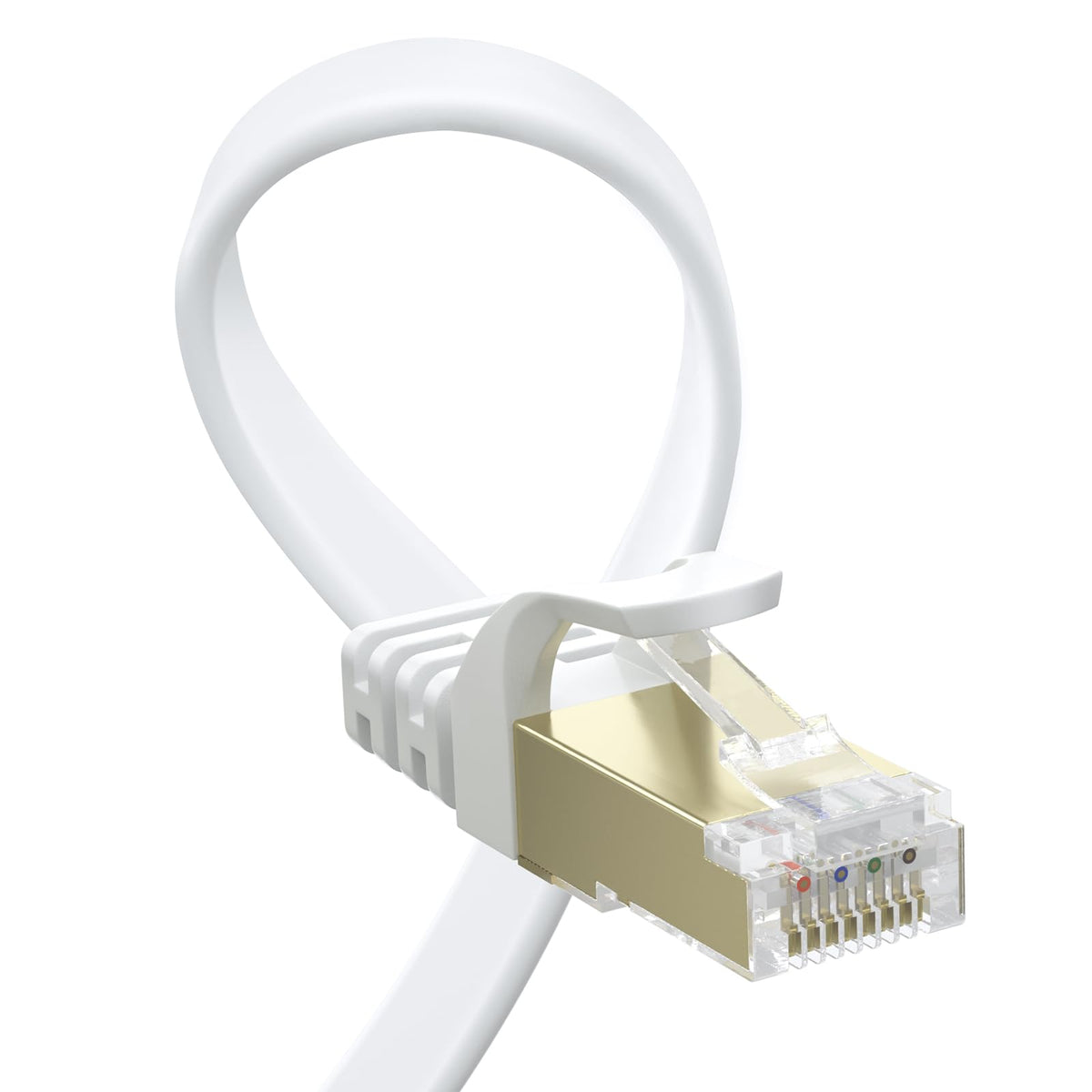 BUSOHE Cat 8 Ethernet Cable 20M, High Speed 40Gbps Flat LAN Internet White