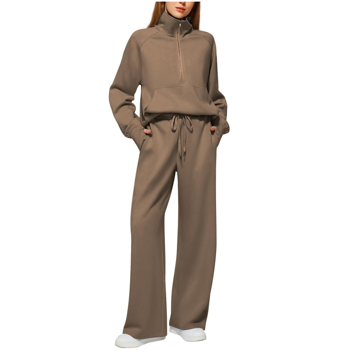Lounge Wear Sets For Women Uk Women'S Fashion Tracksuit Full Set Comfort Long Sleeve Activewear Fall Outfits Gym Set 2 Piece Ladies Sweatshirts Sweatpants Zip Coat Tops Trousers Sets Clothing