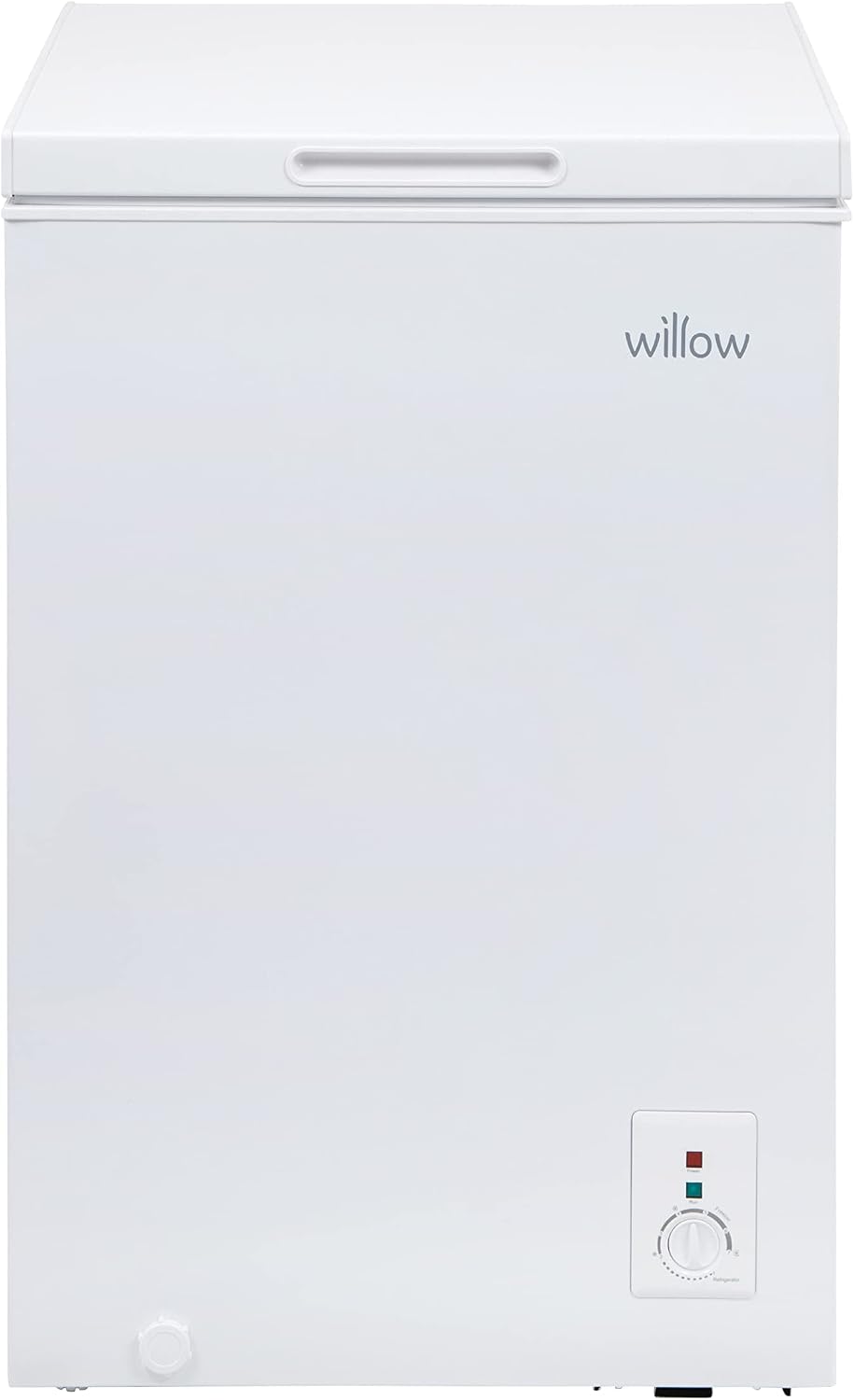 Willow W99CFW Freestanding 99L Chest Freezer with Removable Storage Basket, Suitable for Outbuildings and Garages, 4* Freezer Rating - White
