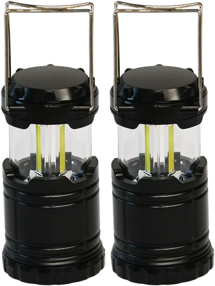 Ram® 2 x Portable Camping Lantern Battery Operated LED Camp Tent Hiking Emergency Outdoor Hanging Light with Foldable Hooks