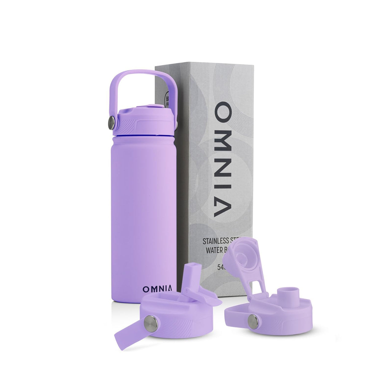 Vacuum Insulated Stainless Steel Water Bottle, 2 Lids (Straw & Spout) Leakproof, BPA-Free, Reusable Flask Ideal for Travel and Outdoors (Gradient Purple - 750 ml)