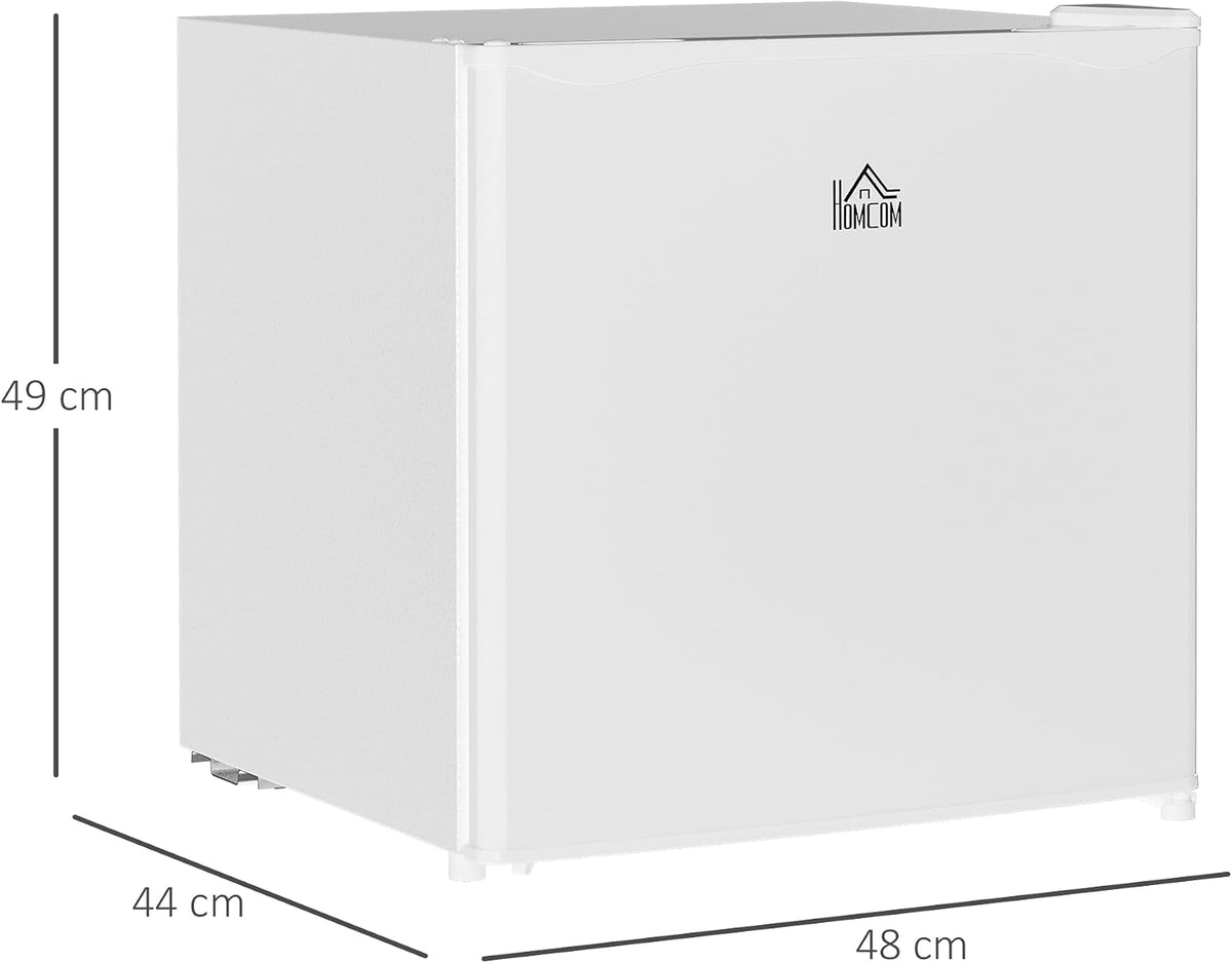 HOMCOM 46L Table Top Mini Fridge with Ice Box, Reversible Door, Cream