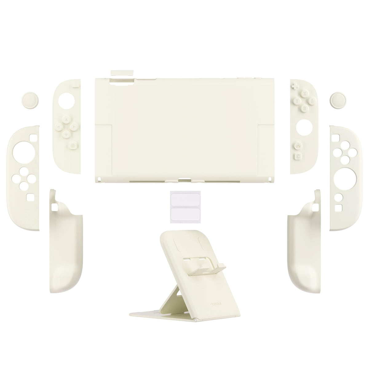 PlayVital Solid Color Series Protective Case for Nintendo Switch 2, Anti-Scratches Hard Shell Dockable Grip Cover with Extra Foldable Stand & Thumb Grips for Nintendo Switch 2 - Cherry Blossoms Pink