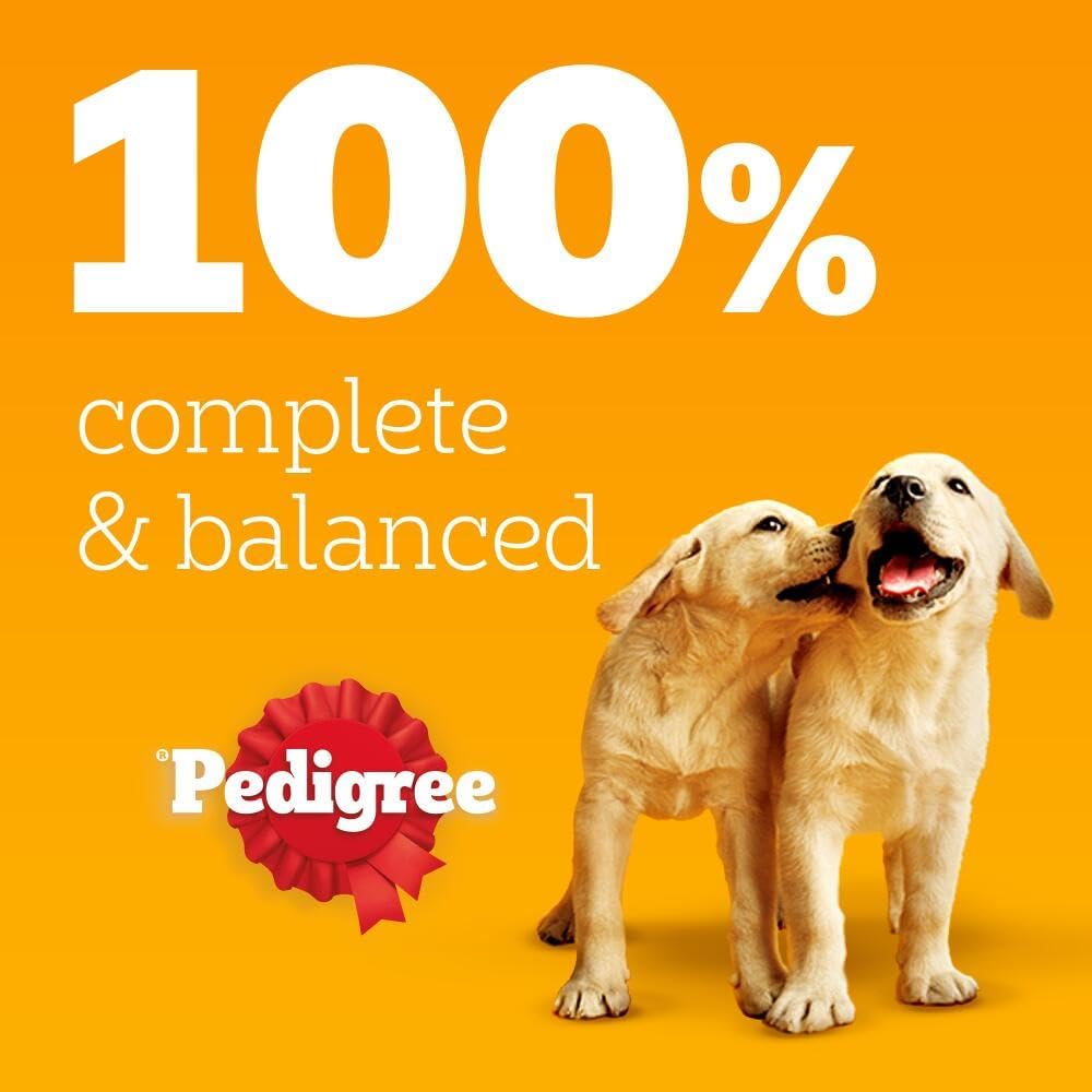 PEDIGREE Puppy Dog Food Pouches Chunks in Jelly, 40 x 100g Multipack, Four Flavours (with Beef & Liver, Chicken, Lamb & Liver and Poultry)