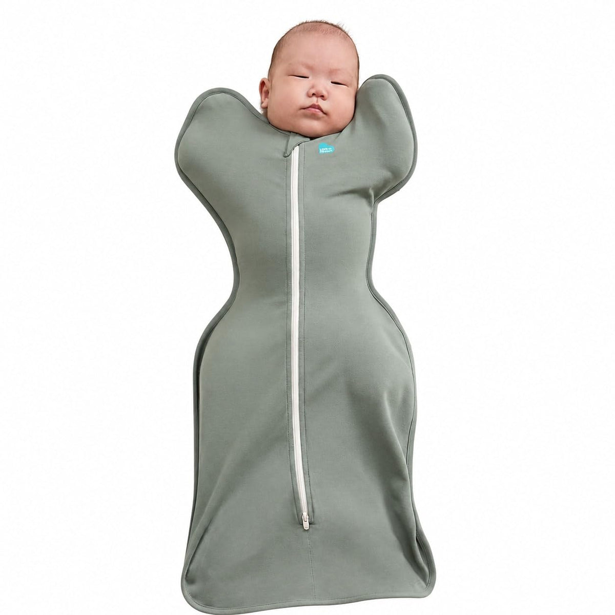 Love To Dream™ Swaddle UP™, Newborn 2.2-3.8 kg - Grey, Snug Fit, Supports Healthy Sleep Routine, 1.0 Tog - Ideal for 20-24°C Temperatures, Machine Washable Cotton & Double Zip for Easy Nappy Changes
