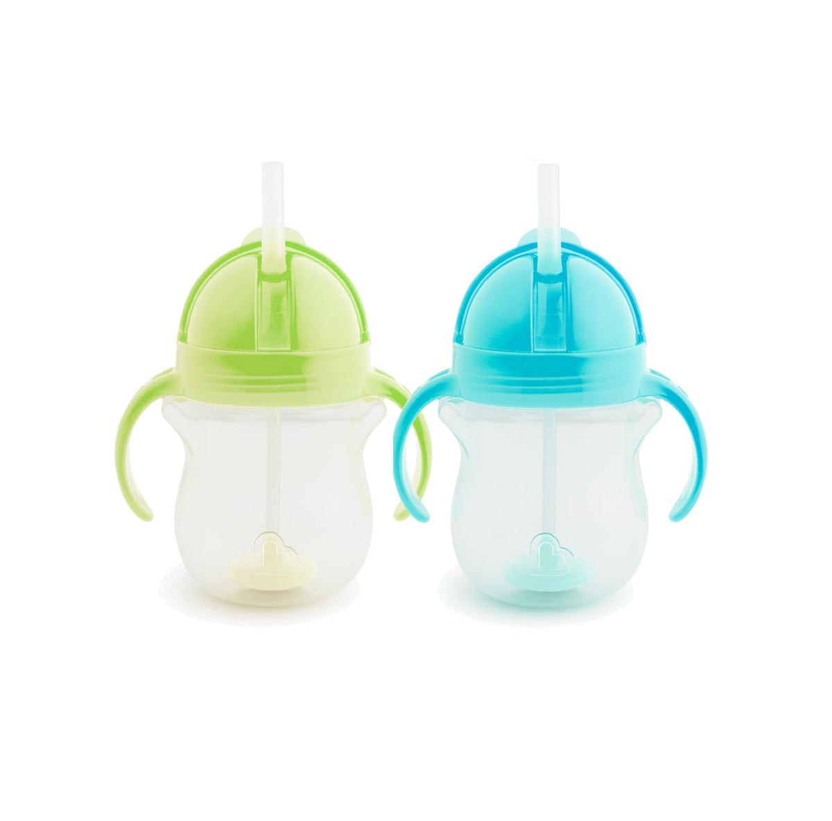 Munchkin Click Lock Tip & Sip Straw Cup Set| Baby & Toddler Sippy Cups with Straw| BPA Free Non Spill Cup| Dishwasher Safe Baby Straw Cup| Weighted Straw Childrens Cups| 7oz/207ml| 2 Pack| Pink/Purple