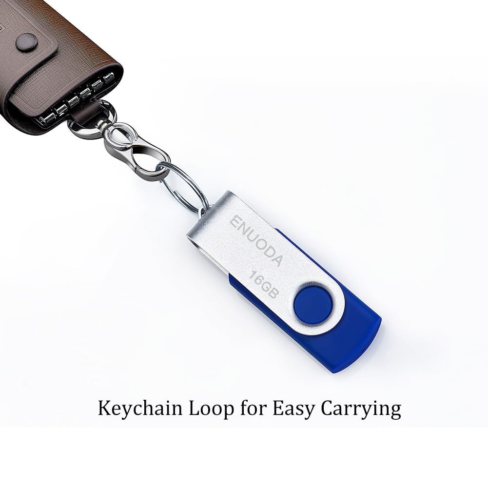 ENUODA Memory Stick 128GB USB 2.0 Flash Drives Swivel Design Storage Thumb Drive Pen Drive (Black)