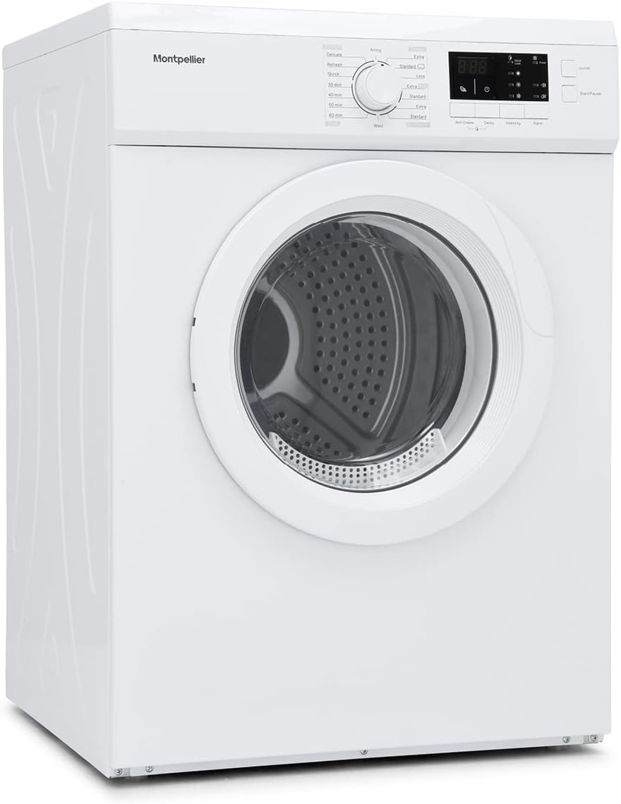 Montpellier MVSD7W Freestanding 7kg Vented Sensor Tumble Dryer - White