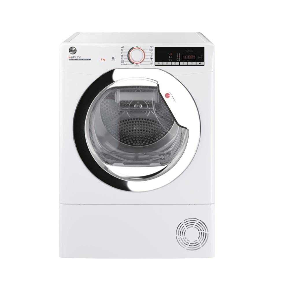 Hoover HLEC8LGB-80 Freestanding Condenser Tumble Dryer, Sensor Dry, 8 kg Load, Black
