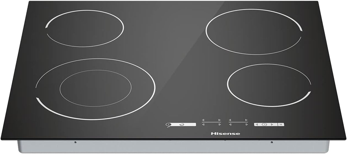 Hisense E6432C Built-in 60cm Electric Ceramic Hob with Child Lock, Touch control, Timer Function - Black 7200W, 20 x 24 x 2 inches (L x W x H)