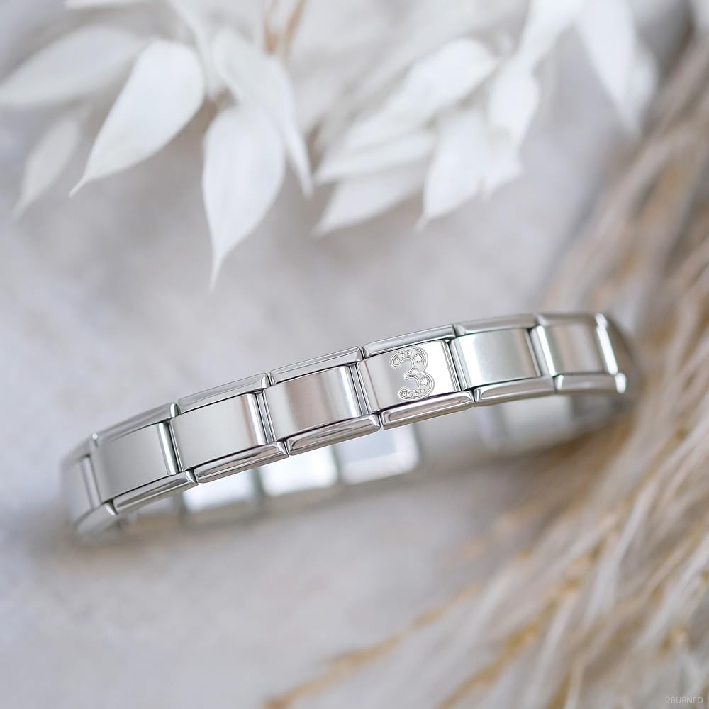 Italian Charm Link Number Birthday Milestones fit 9mm bracelet