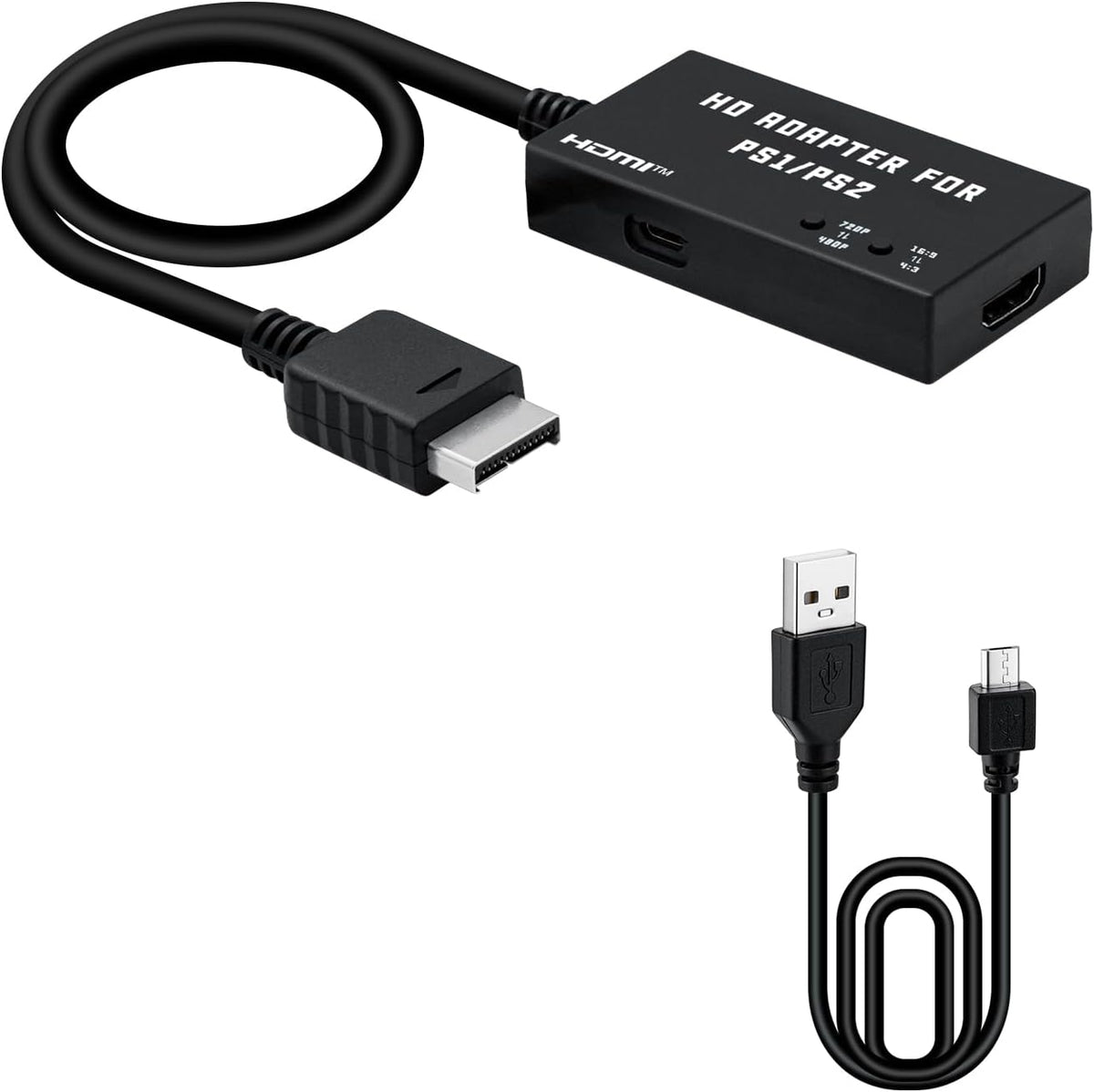 Mcbazel PS1/PS2 To HDMI Adapter,Multifunctional HDTV HDMI Cable Adapter for PS1/PS2/PS One