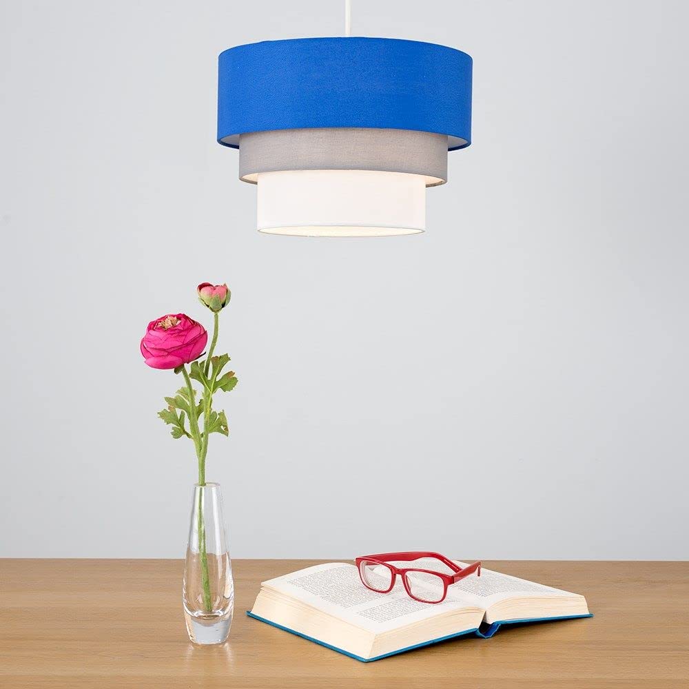 MiniSun | Round Modern 3 Tier Fabric Ceiling Pendant Light Shade in Black | Pendant Lights, Home Décor & Improvement Essential | 30cm Shade Width