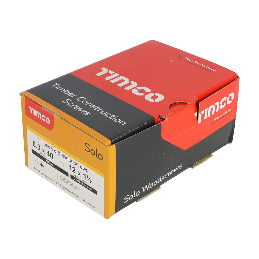 TIMCO Solo Chipboard & Woodscrews - Gold - 6.0 x 90mm - 60090SOLOC