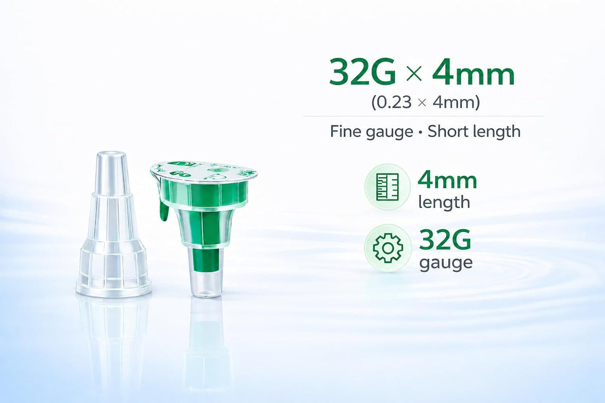 Sterile Disposable Pen Tips 32G (0.23 x 4 mm) – 100 pcs, Individually Wrapped, Universal Fit for Laboratory & Industrial Use