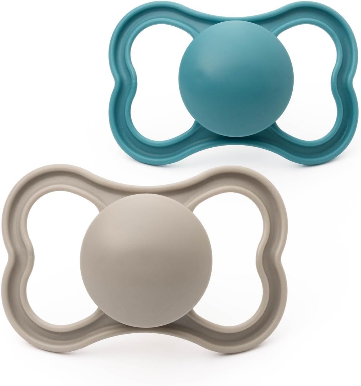 MAM Air Dummies, 6M+, 2 Pack, Orthodontic Design, Blue/Grey