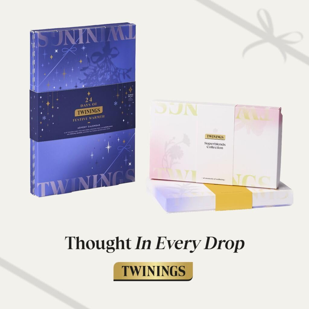 Twinings Thankyou Superblends Collection Gift Box | 40 Tea Bags | 8 Premium Green & Herbal Infusions | Gift Ideas for Women & Men