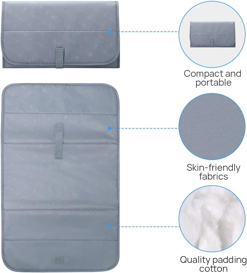 Lekebaby Foldable Travel Changing Mat Portable Baby Change Mat, Grey