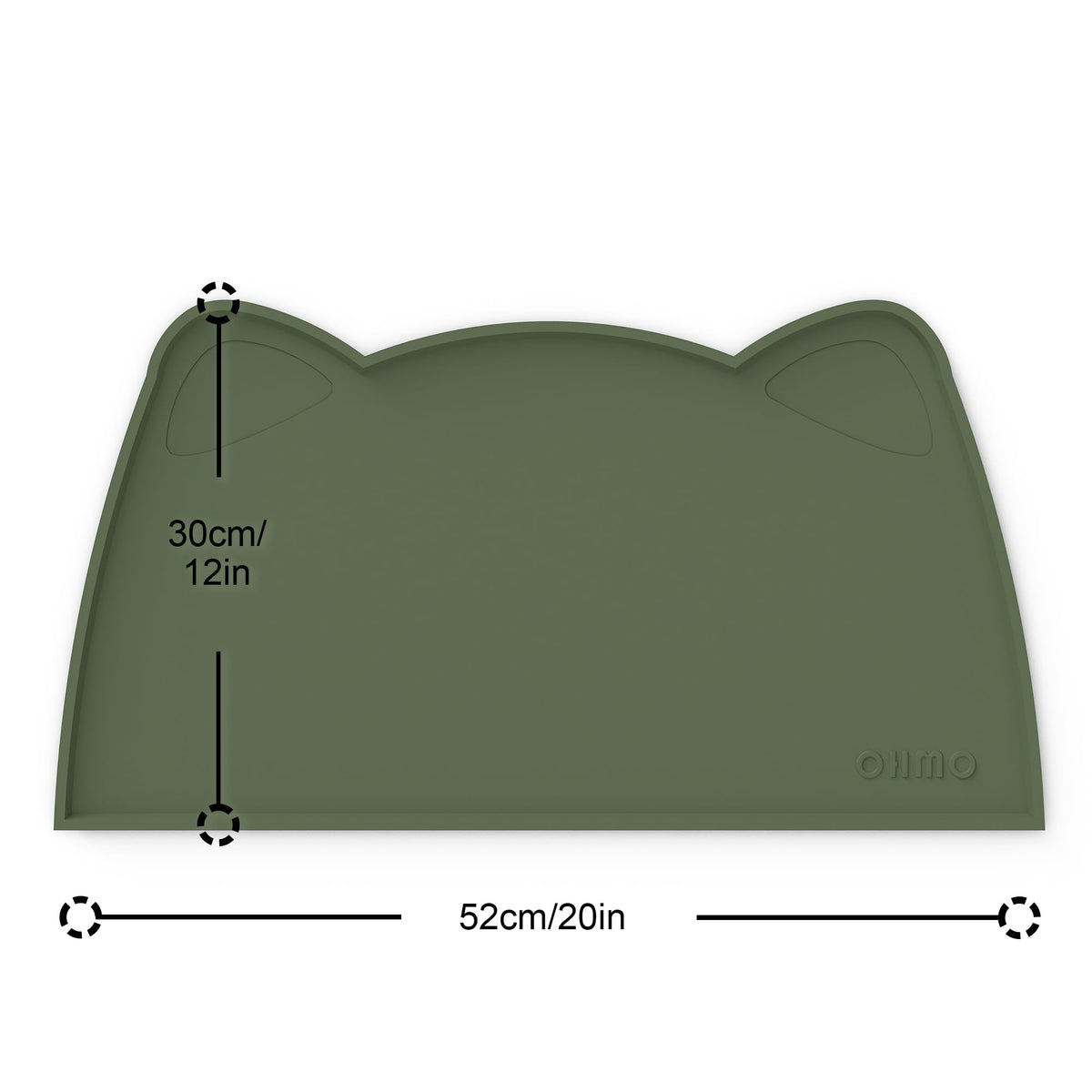 OHMO Silicone Cat Food Mat for Food&Water Bowls, 46x25cm, Camo Green