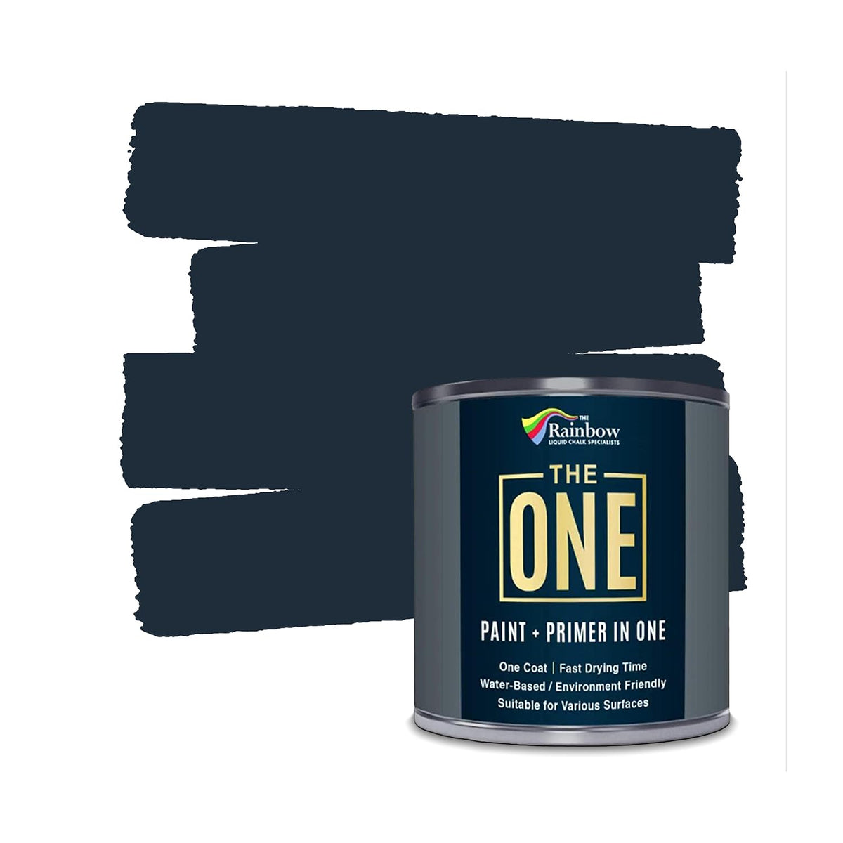 THE ONE All-In-One Paint & Primer - Black Matt, 250 ml | Multi-Surface 1 Coat Formula | Easy Indoor & Outdoor Decorating for Home & Garden Walls, Floors & Furniture | Durable, Water-Based & Low VOC