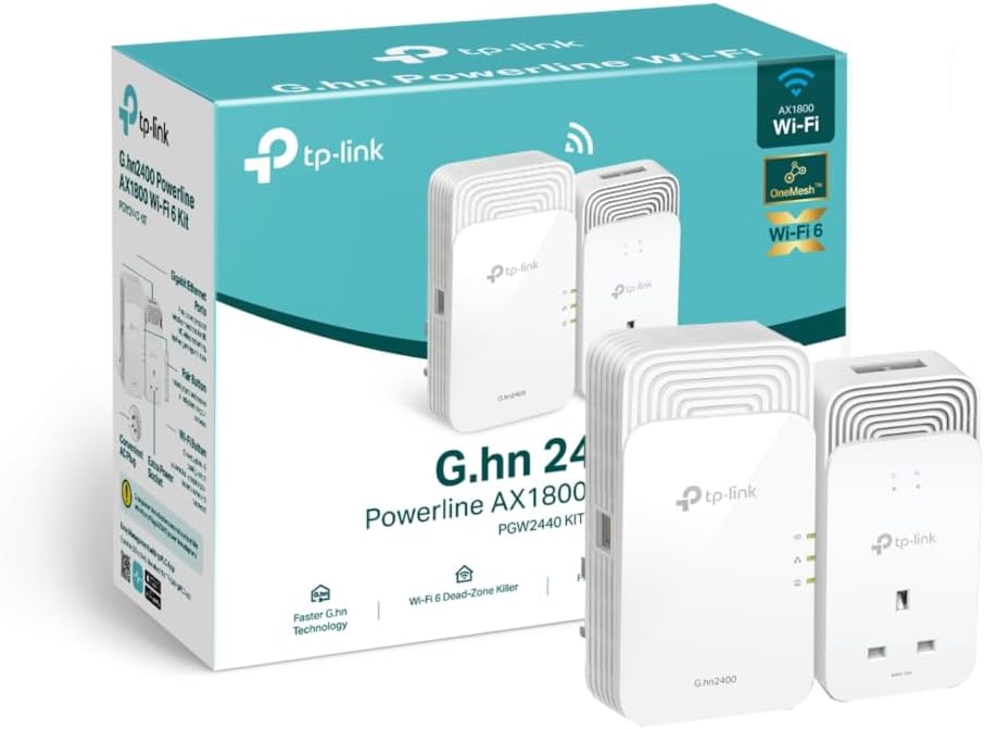 TP-Link TL-WPA4220 2-Port Add-On Powerline Adapter, Range Extender, Broadband/WiFi Extender, WiFi Booster/Hotspot, No Configuration Required, UK Plug