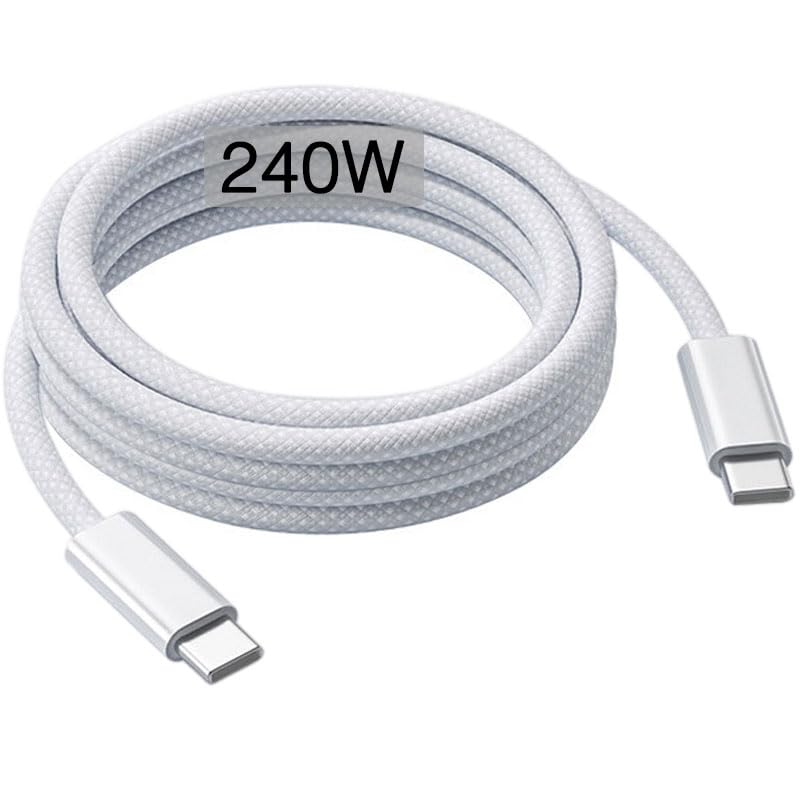 240W USB-C Charge Cable 2m, 6ft USB C to USB C Cable, Fast Charging Cord for Macbook Pro/Macbook Air/Neo, iPad Pro 12.9/11, 10th, iPad Air 5th/4th,Mini 7th/6th, iPhone 18/17/16/15/17e/Duo/Pro Max Lead