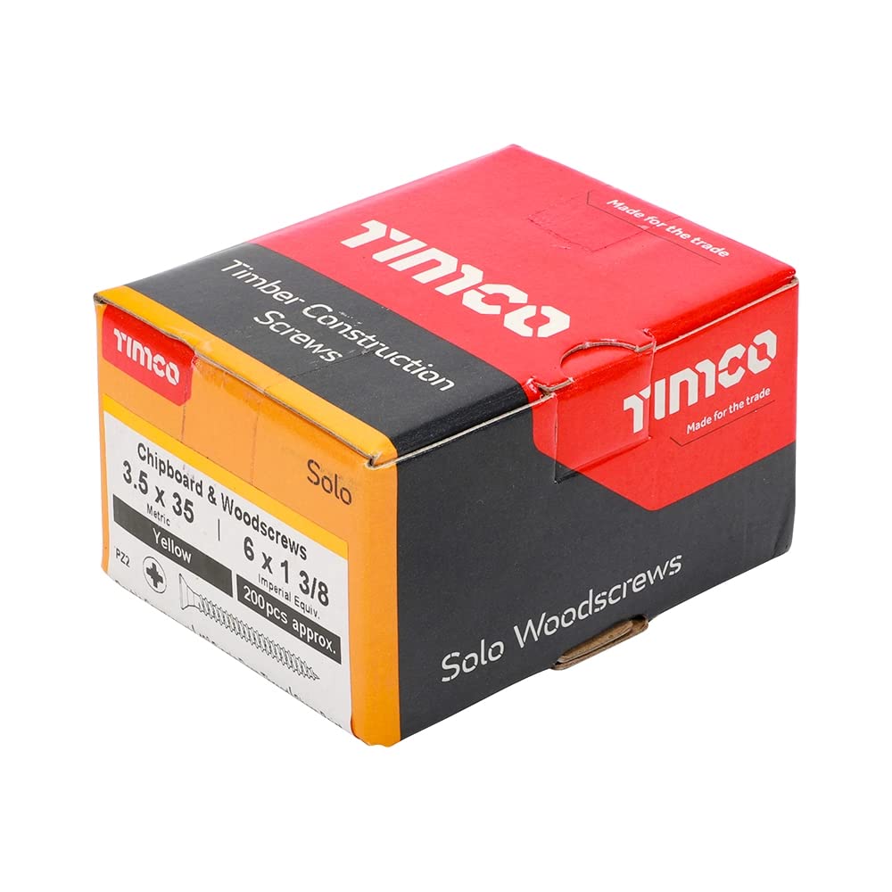 TIMCO Solo Chipboard & Woodscrews - Gold - 6.0 x 90mm - 60090SOLOC