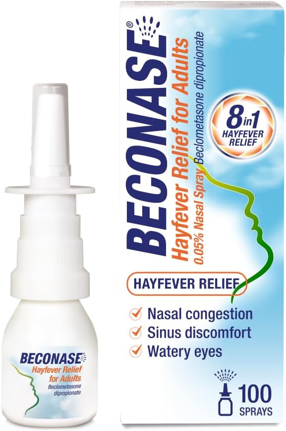 Beconase 8-in-1 Hayfever Relief Nasal Spray for Adults, 100 Sprays