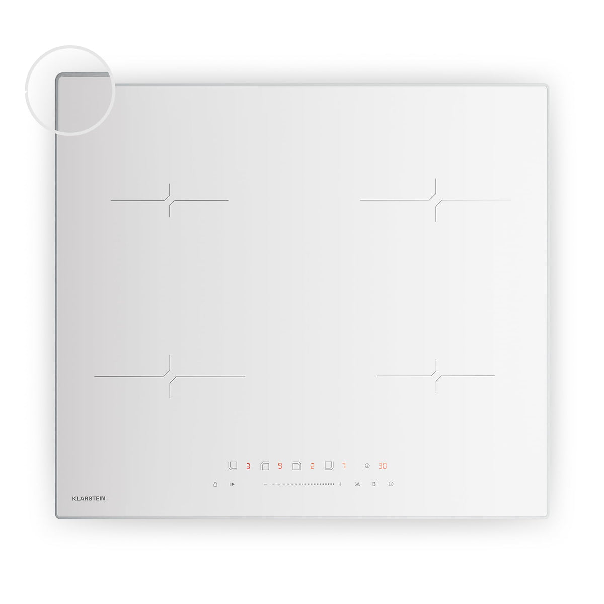 Klarstein Velaire Induction Hob 90 cm – 5 Zone Cooktop 7200W, Touch Slider, 9 Power Levels, 2 Flex Zones, Residual Heat Indicator