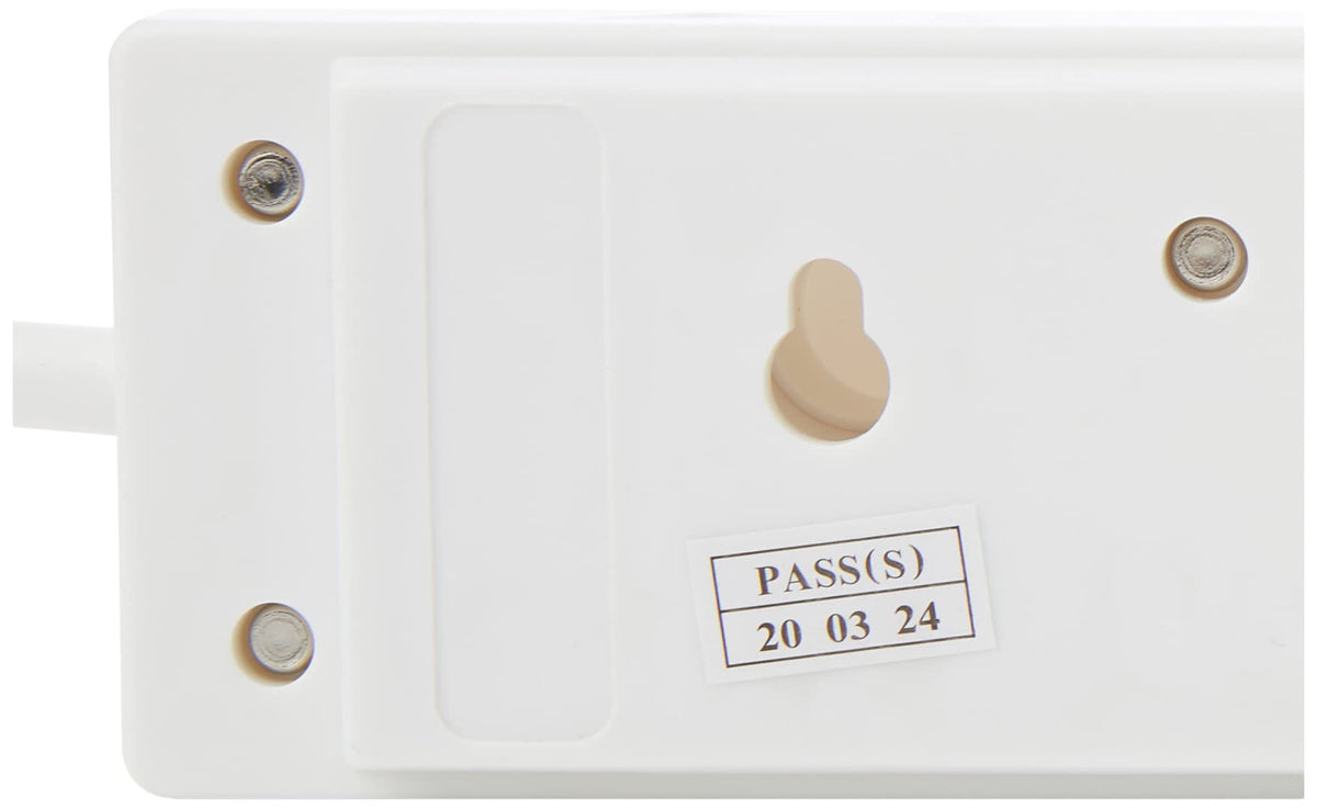 Pro Elec 3 m 4 Socket Neon On Light Extension Lead - White