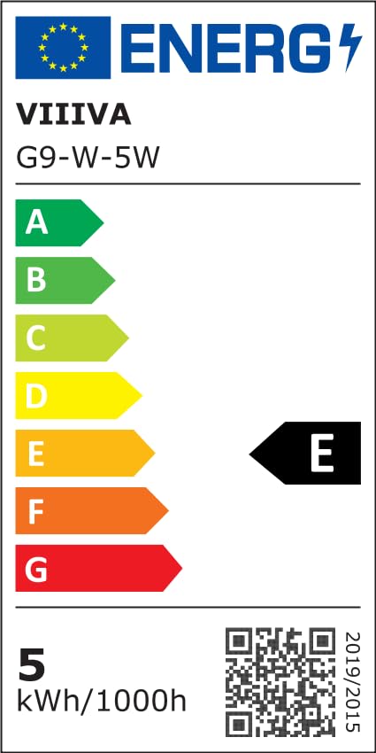 G9 LED Bulbs Cool White, 5W(45W Equivalent) 6000K, 500LM, Pack of 5