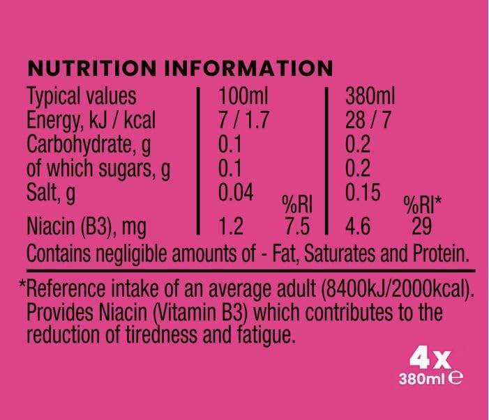 Lucozade Energy Zero Pink Lemonade 380ml (Pack of 4)